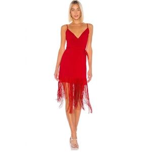 Revolve House of Harlow Never worn Red Fringe dress L